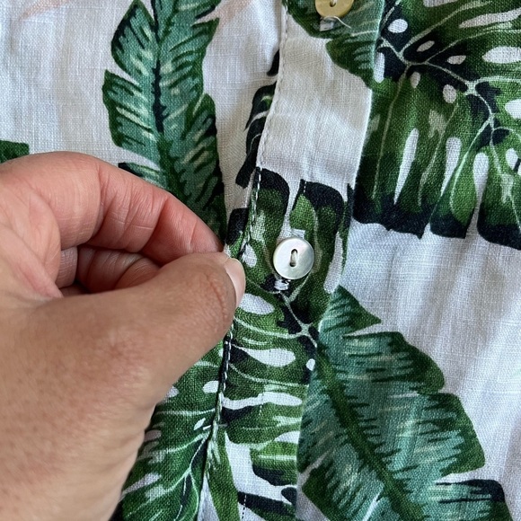 C&C California 100% Linen Tropical Print Tank SZ 1X - Picture 6 of 8